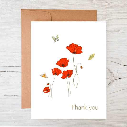 Plantable Thank You Card | Wildflower Card | Poppies | Eco