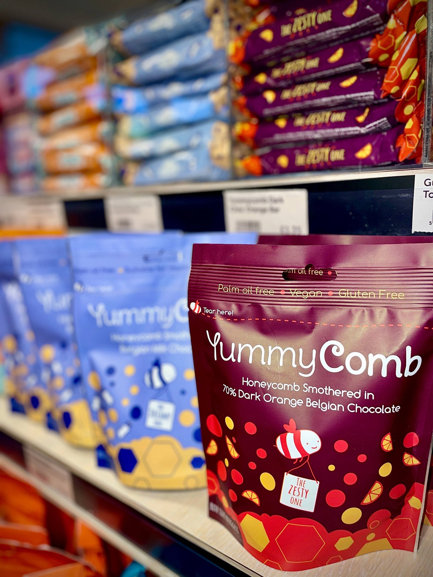70% Dark Orange Belgian Chocolate Honeycomb pouches 100g