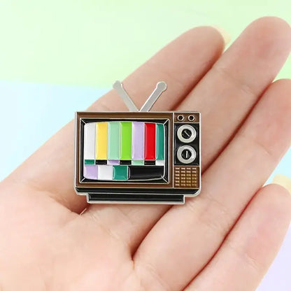 Retro TV Pin Cartoon Brooch Enamel