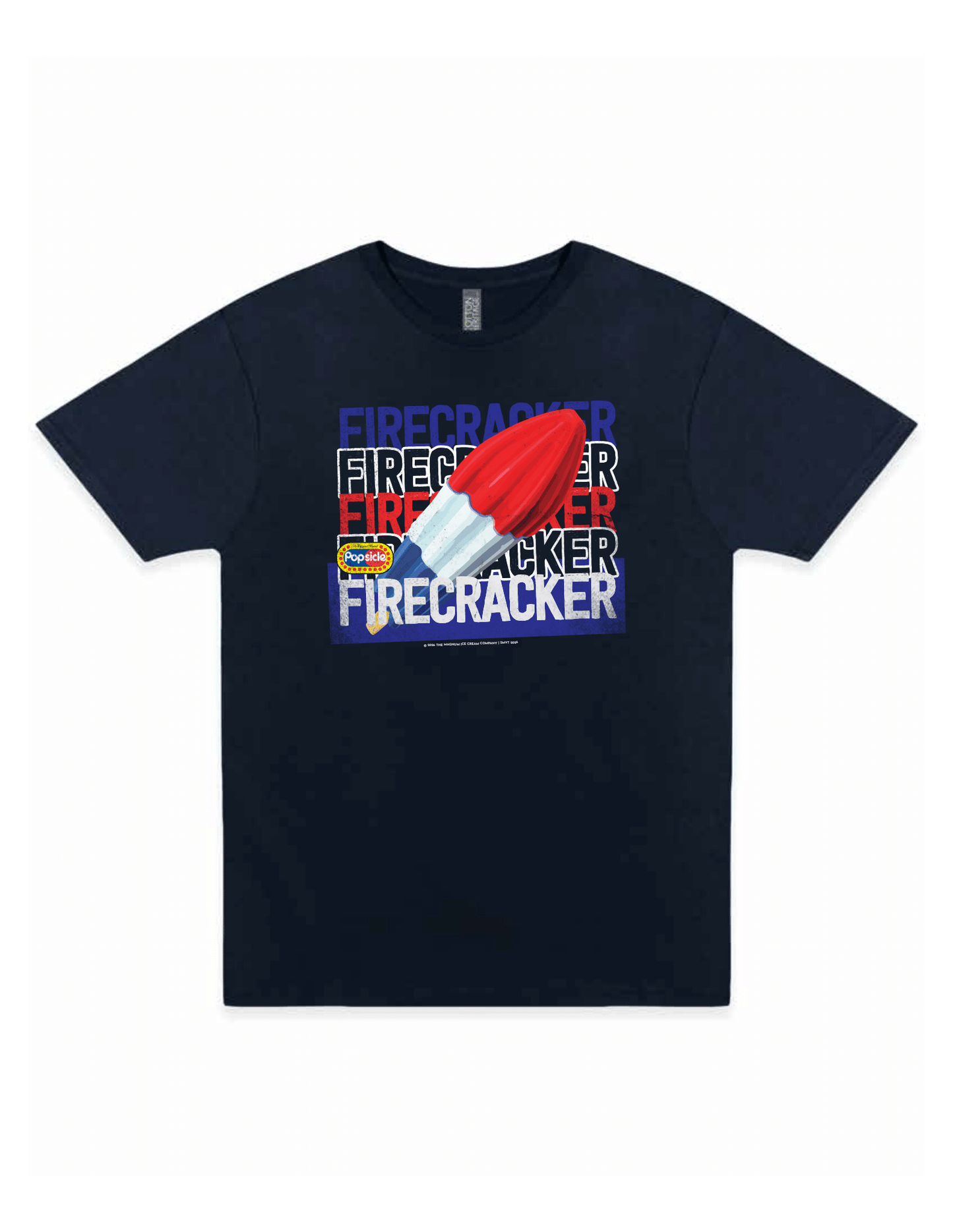 PREORDER | Popsicle® Firecracker Brand Colors T-Shirt – Vintage Red White & Blue Ice Pop Tee | Patriotic Summer Shirt | Americana Candy Apparel