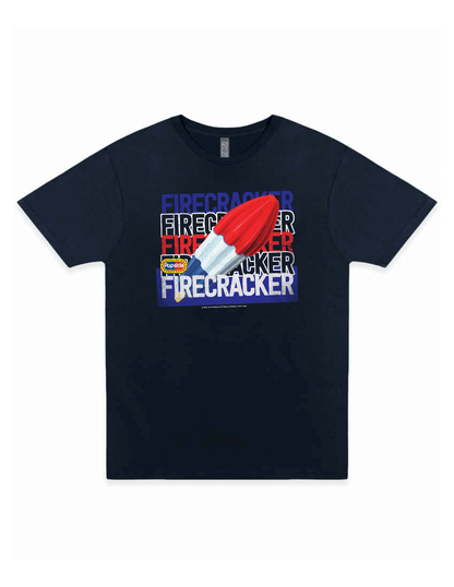 PREORDER | Popsicle® Firecracker Brand Colors T-Shirt – Vintage Red White & Blue Ice Pop Tee | Patriotic Summer Shirt | Americana Candy Apparel