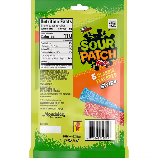 Sour Patch Kids Peg Bag Strips 3.5oz