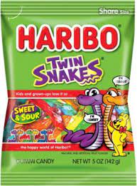Haribo Peg Bag Twin Snakes 5oz