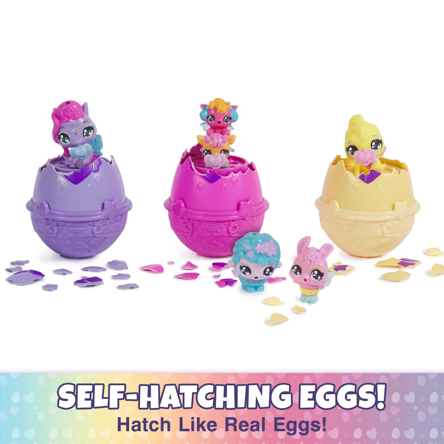 Hatchimals Alive, Spring Basket with 6 Mini Figures, 3 Self-Hatching Eggs