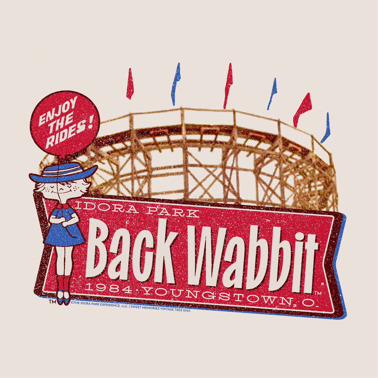 Idora Park Back Wabbit Coaster • Youngstown, OH 1984 Tee