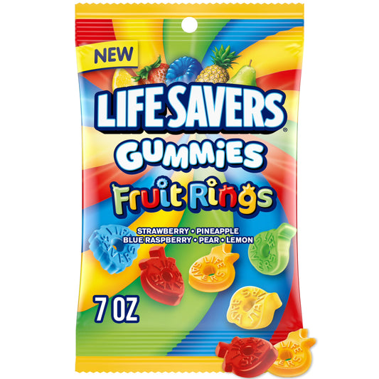 Lifesavers Peg Bag Gummies Fruit Ring 7oz