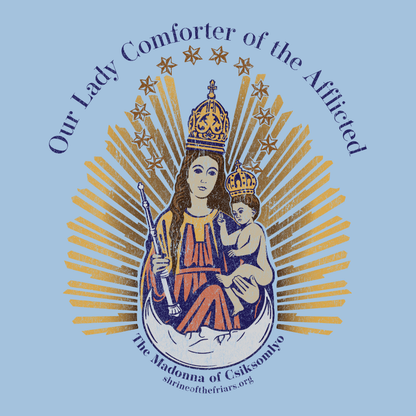 close up of madonna of csiksomlyo catholic devotional graphic