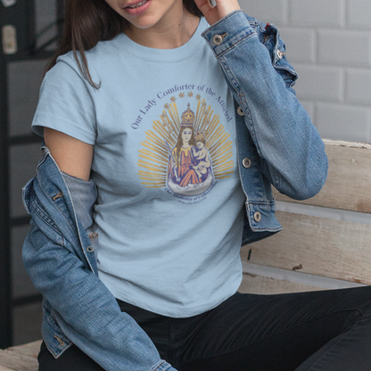 unisex madonna of csiksomlyo shirt styled casually catholic faith inspired outfit