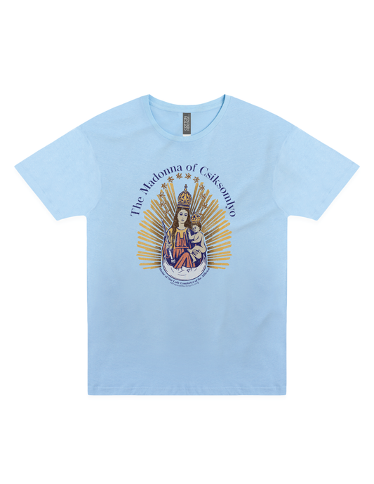 madonna of csiksomlyo shrine of our lady comforter of the afflicted catholic religious graphic t shirt unisex faith apparel