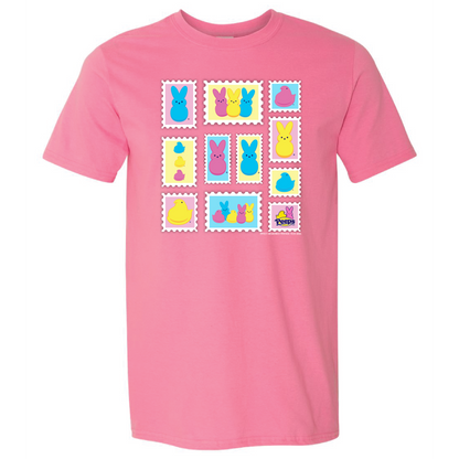 PEEPS® Officially Licensed Vintage Stamp Easter T-Shirt – Retro Marshmallow Candy Graphic Tee- PREORDER
