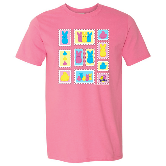 PEEPS® Officially Licensed Vintage Stamp Easter T-Shirt – Retro Marshmallow Candy Graphic Tee- PREORDER
