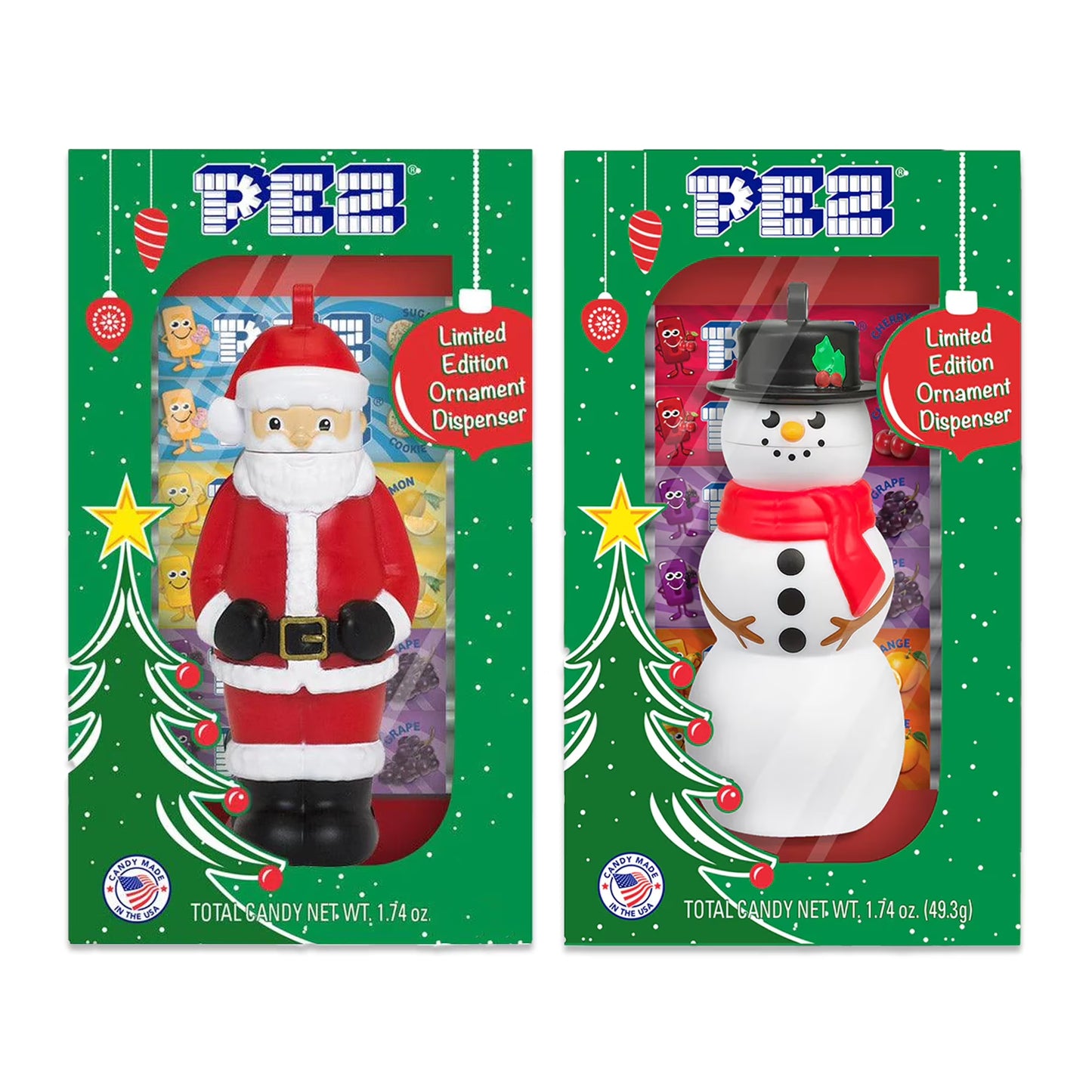 PEZ Santa and Snowman Ornament