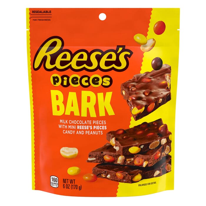 Reese's Pieces Bark w/ Reeses Pieces Minis & Peanuts Pouch 6oz