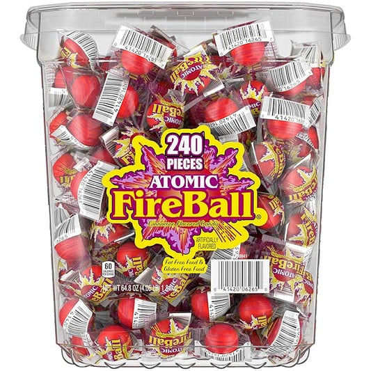 Atomic Fireball, Candy, Cinnamon Flavor, Individually Wrapped, 7.5 g (240 ct)