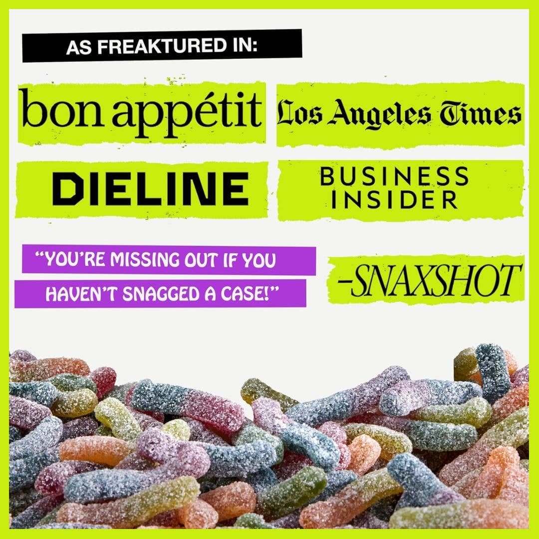 Sour Gummy Worms Candy: GF, Prebiotics, Low Sugar