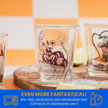 Toynk - Alice in Wonderland 4 Piece 1.5oz Mini Glass Set