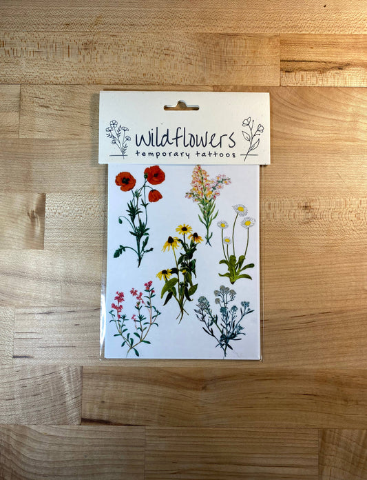 Temporary Tattoo Sheet | Wildflowers | Flower Tattoo | Color