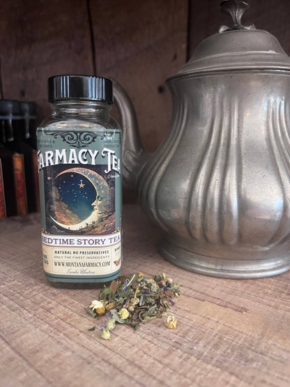 Bedtime Story Herbal Tea Blend vintage moon Glass jar