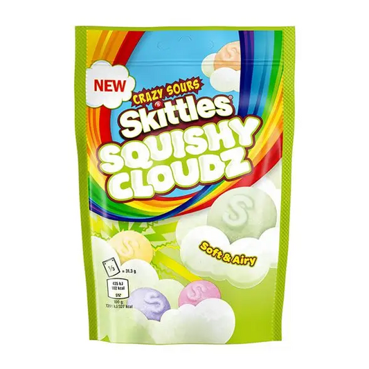 Skittles® Squishy Cloudz Crazy Sours – UK Import (94g Bag)