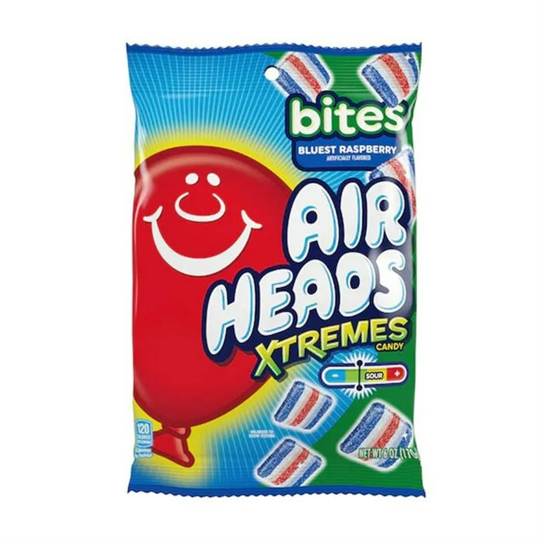 Airheads Xtremes Bites Bluest Raspberry Peg Bag 6oz