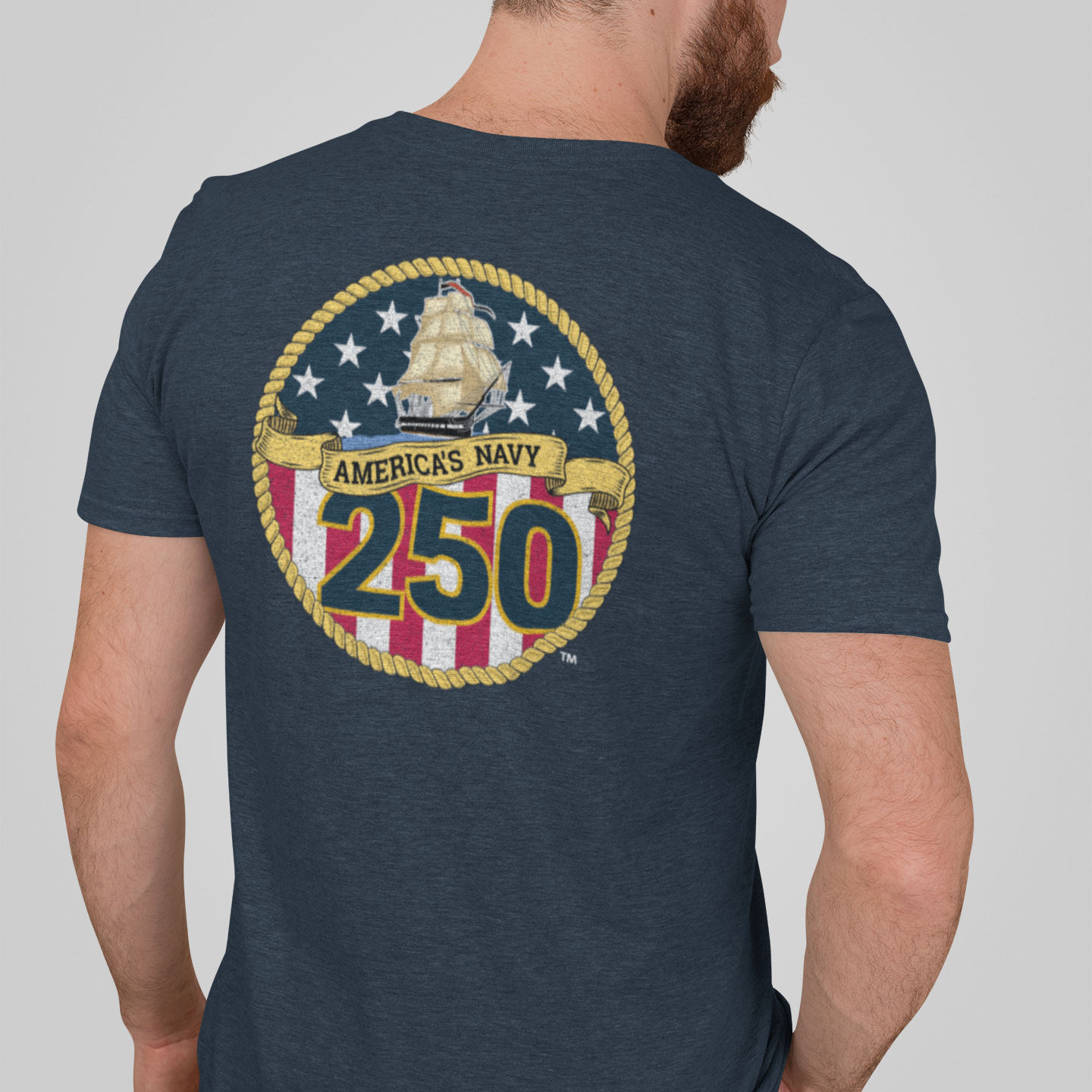 unisex americas navy 250th anniversary t shirt worn casually patriotic military outfit