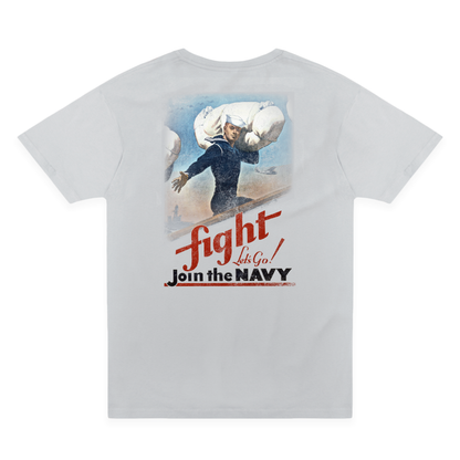 americas navy fight lets go vintage us navy poster graphic t shirt officially licensed unisex tee