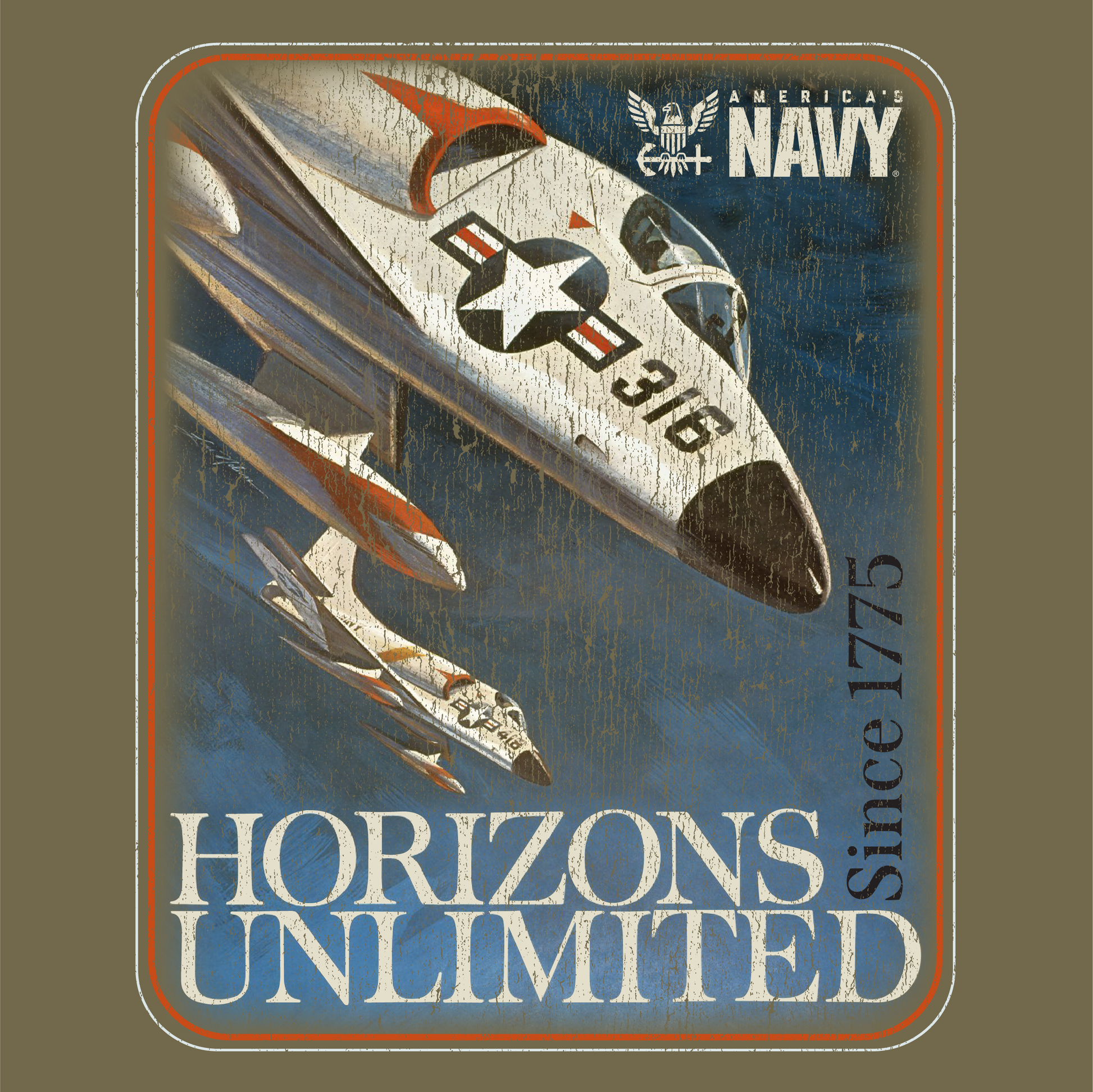 close up of americas navy horizons unlimited vintage poster graphic