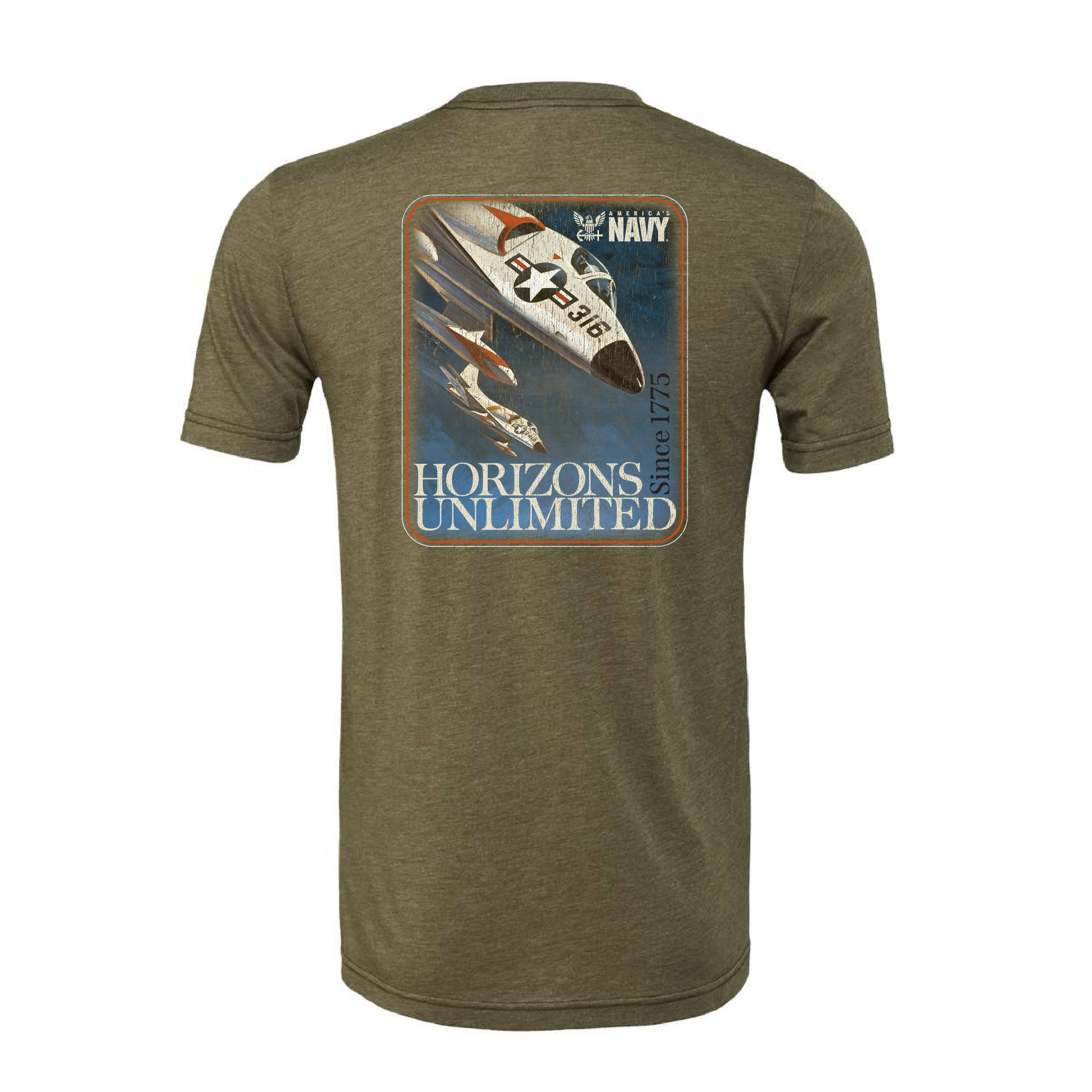 back of americas navy vintage unisex t shirt plain rear view
