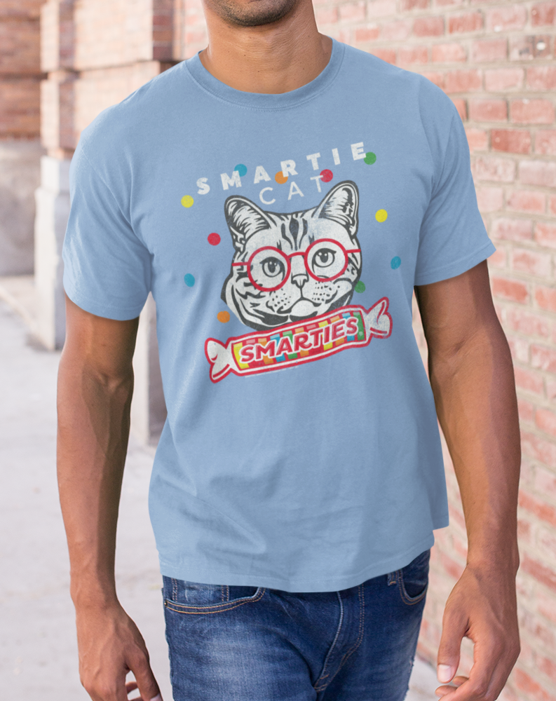 unisex smarties smartie cat shirt styled casually for candy lovers and cat enthusiasts
