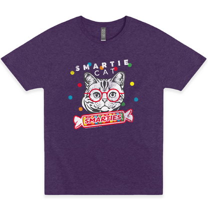 Are YOU a Smartie Cat? Smarties Unisex Graphic T-Shirt in heather purple