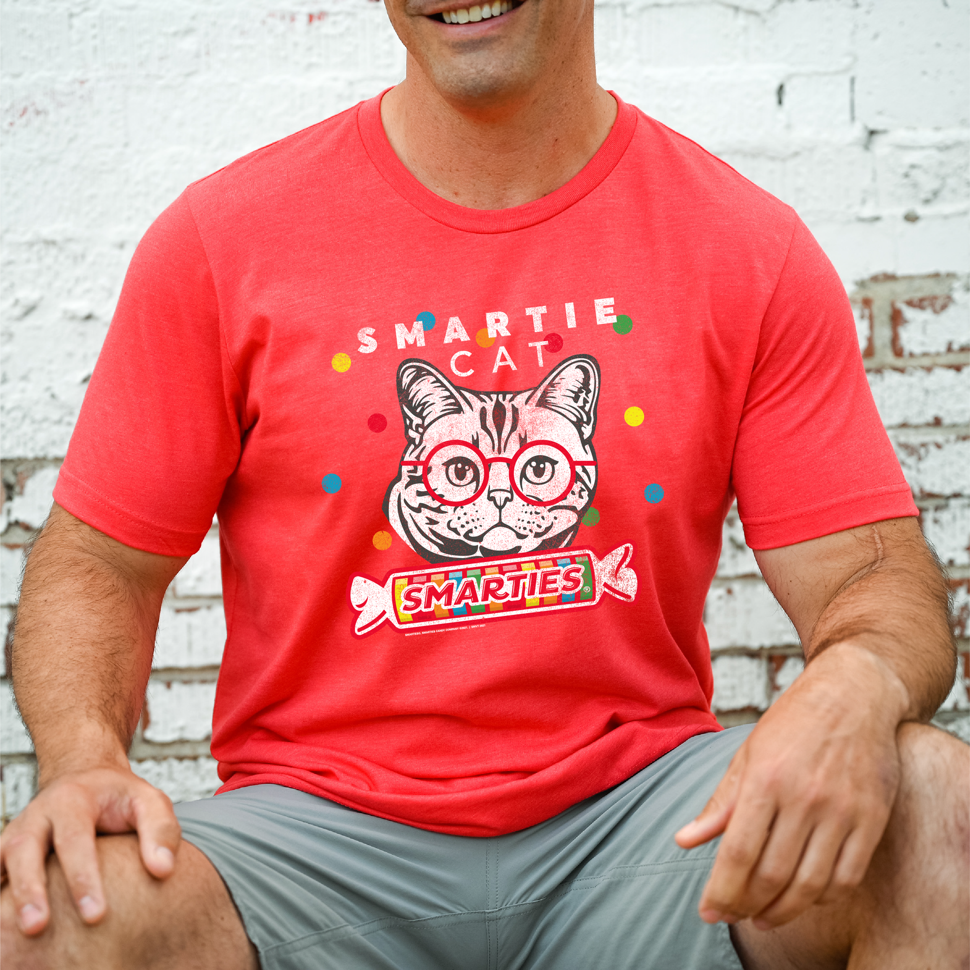 unisex smarties smartie cat shirt styled casually for candy lovers and cat enthusiasts