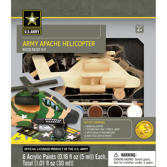 U.S. Army Apache Helicopter Wood Paint Kit