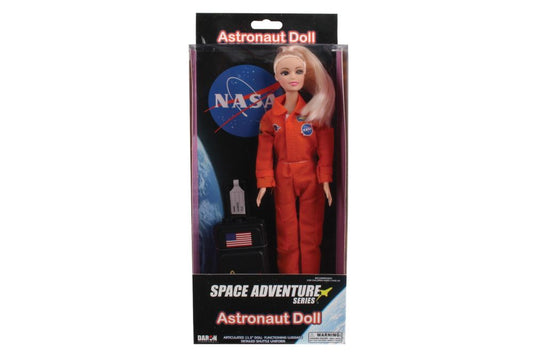 Astronaut Doll Female In Orange Suit In Box