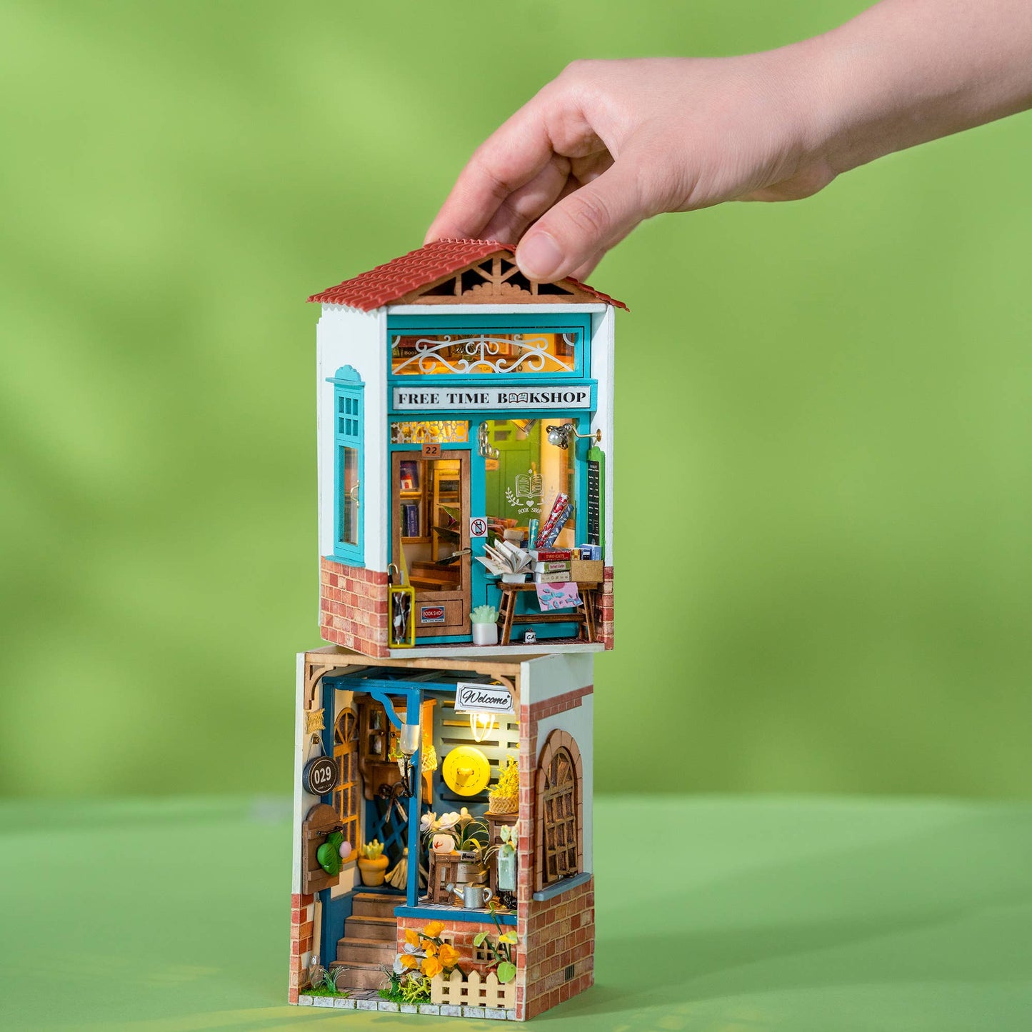 DIY Miniature House Kit: Free Time Bookshop