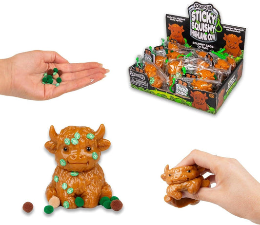 Showcase - Scrunchems® Sticky Squishy Highland Cow Fidget Toy (1pc)