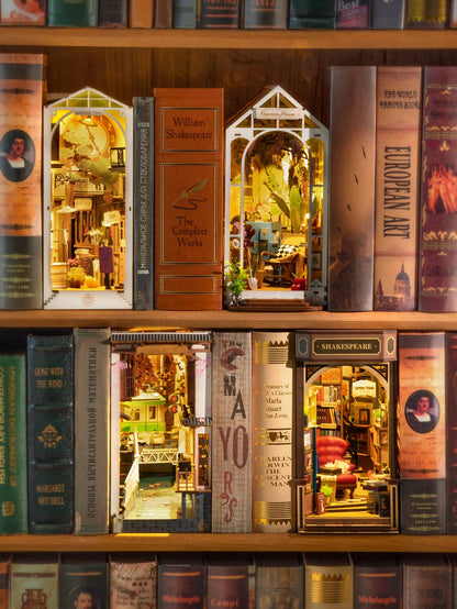 DIY Miniature House Book Nook Kit: Bookstore