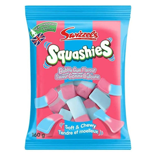 Swizzels Squashies Bubble Gum Flavour - 160 g bag, case 10 count