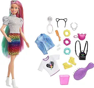 Barbie- Leopard Rainbow Hair