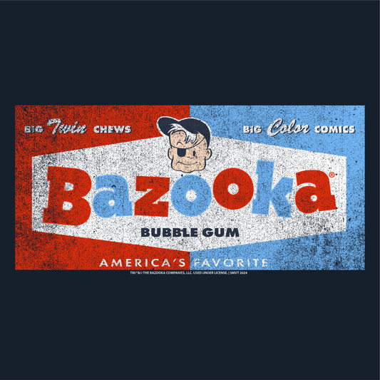 close up of bazooka big twin chews vintage candy graphic