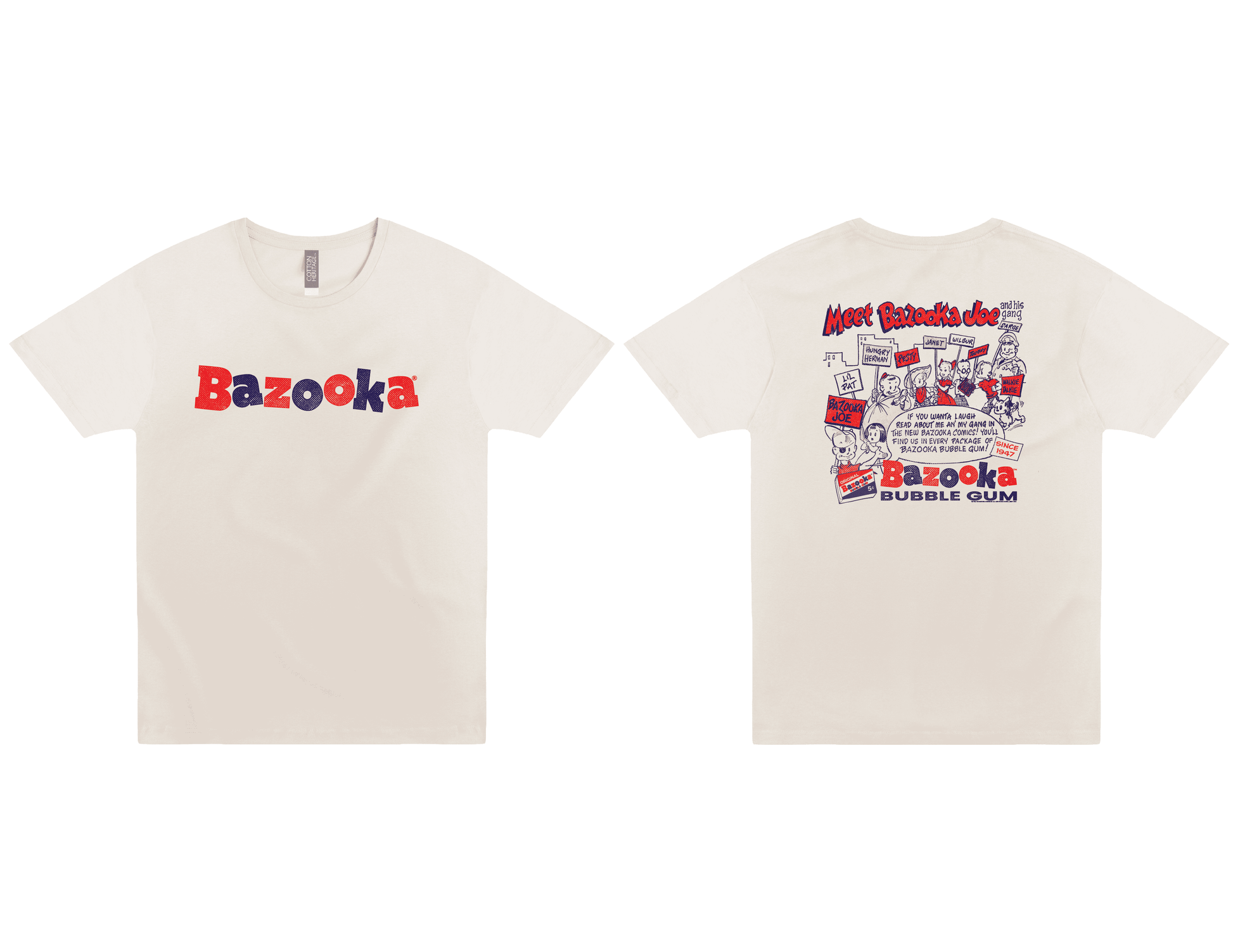 bazooka joe and his gang graphic t shirt retro bubble gum character unisex nostalgia tee