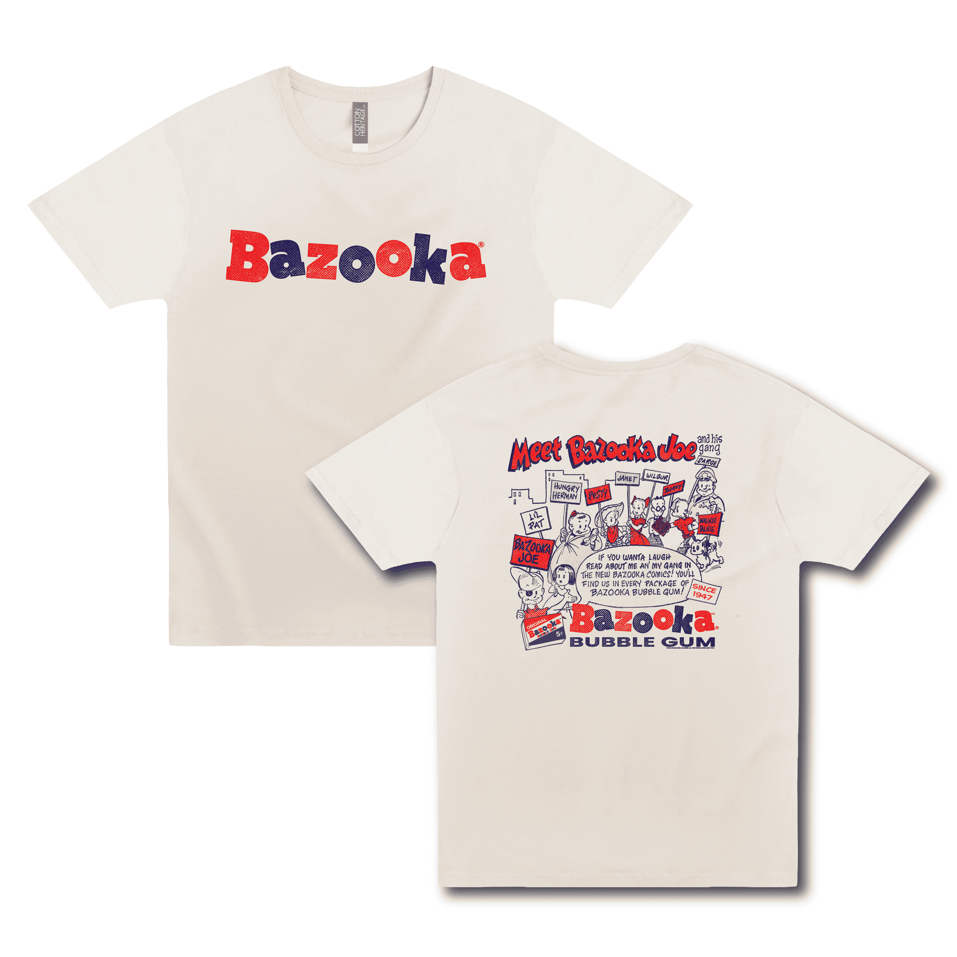 bazooka joe and his gang graphic t shirt retro bubble gum character unisex nostalgia tee