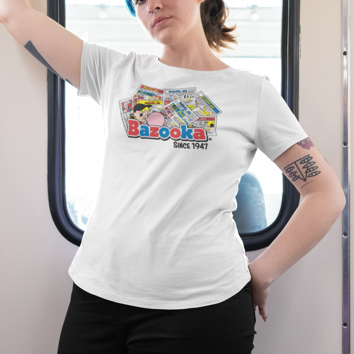 unisex bazooka joe bubble gum shirt styled casually nostalgic candy lover outfit