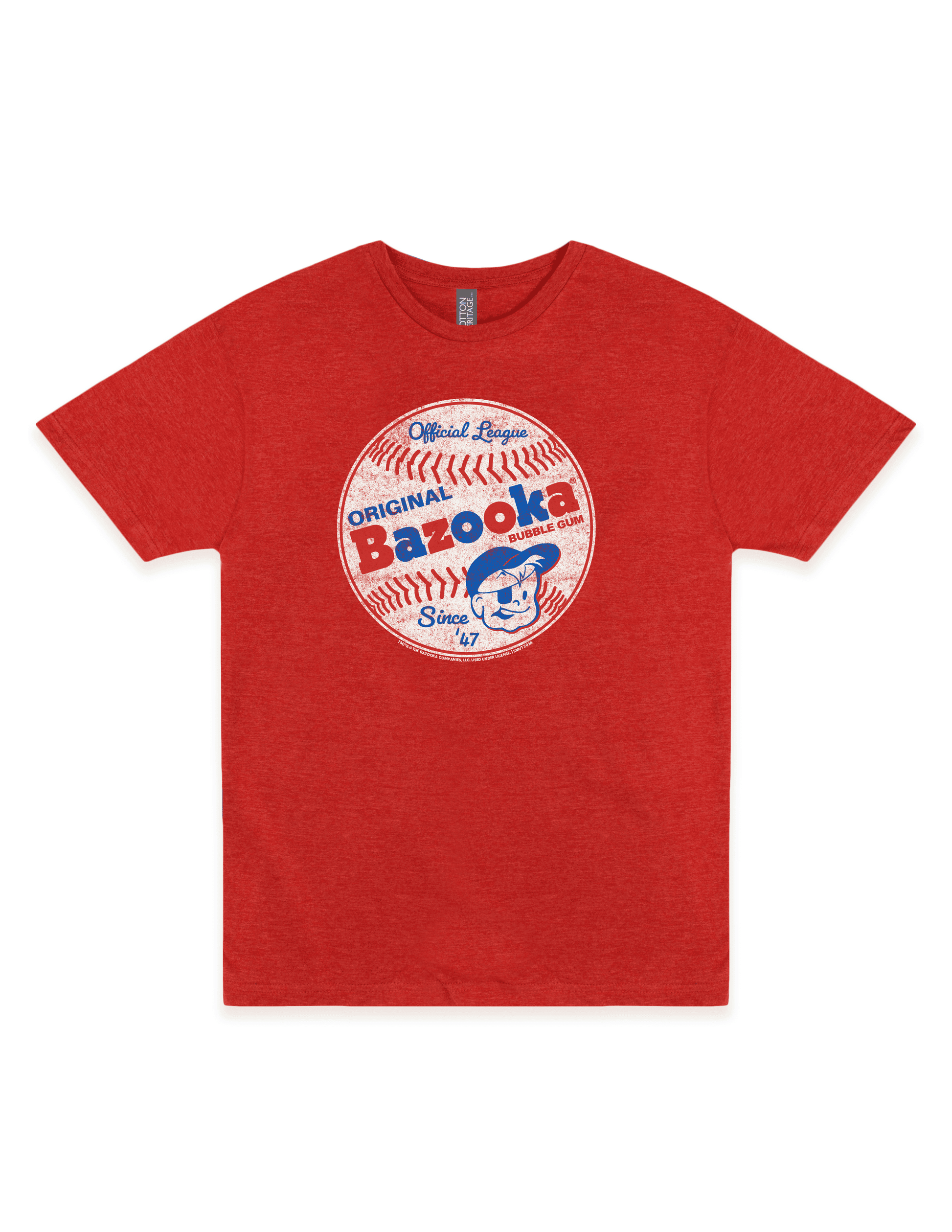 bazooka official league baseball graphic t shirt retro bubble gum brand unisex nostalgia tee