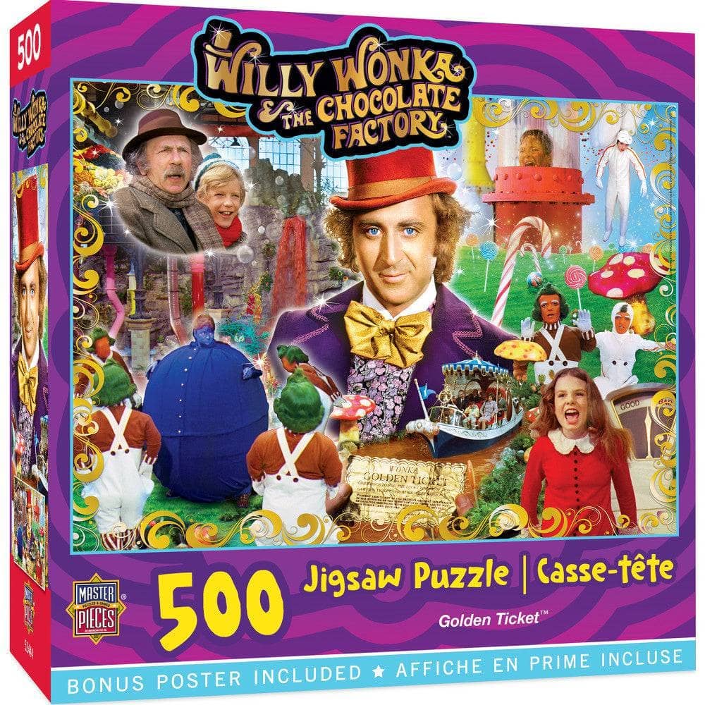 MasterPieces Puzzles - Willy Wonka & The Chocolate Factory - Golden Ticket 500 Piece Jigsaw Puzzle