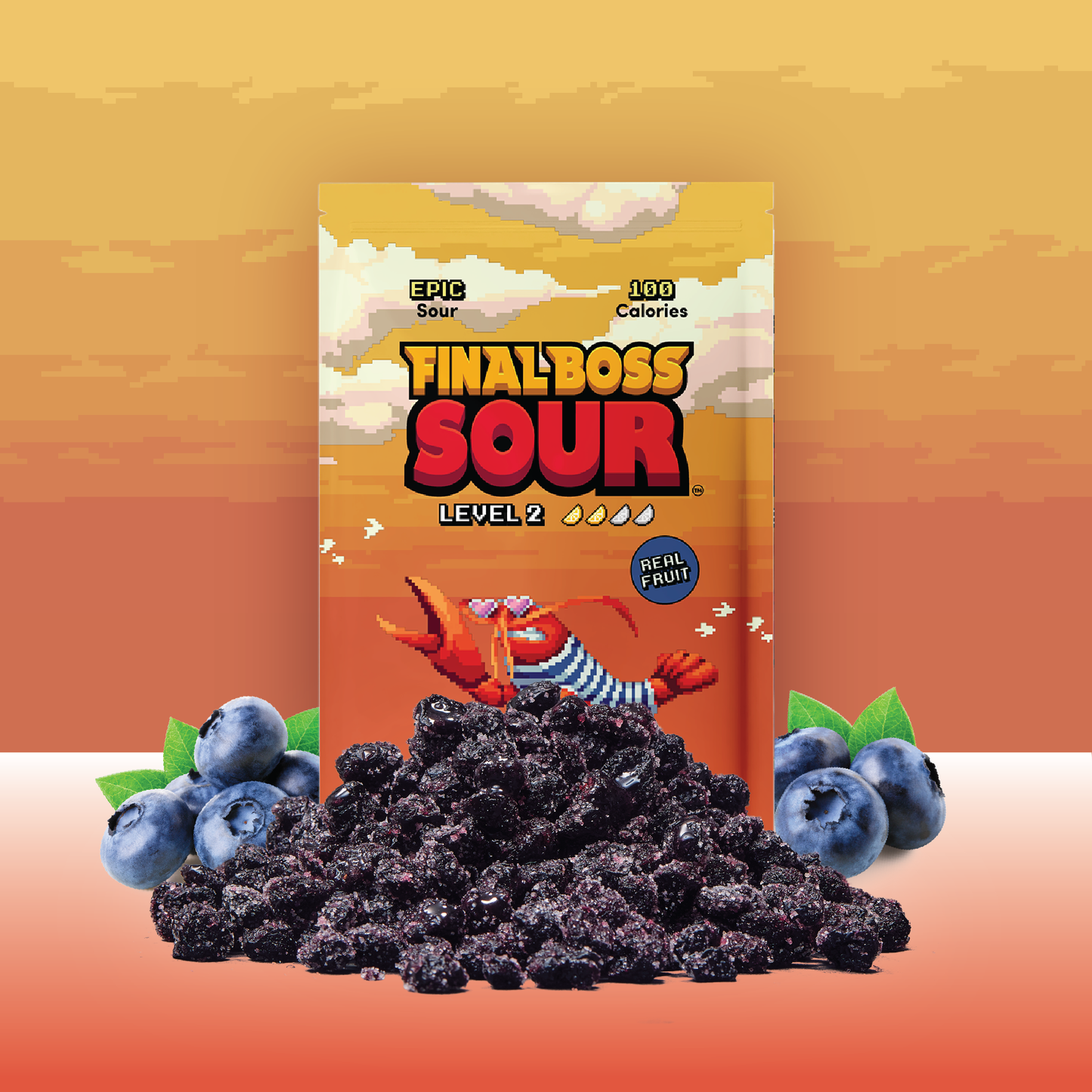 Final Boss Sour - Level 2 Sour Blueberry Retail Display PDQ (12 Count)