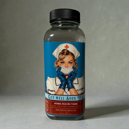 Montana Farmacy - Get Well Soon Greeting Card Tea Nurse me back to health Jar
