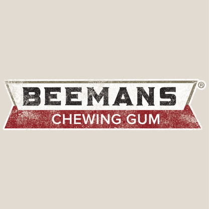 close up of beemans chewing gum step along mister vintage ad graphic