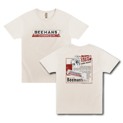 beemans chewing gum step along mister vintage advertisement graphic t shirt retro candy brand unisex tee