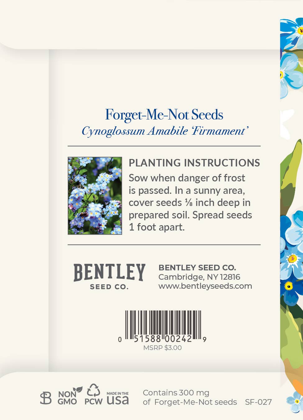 Vintage Gift - Forget Me Not Seed Packets