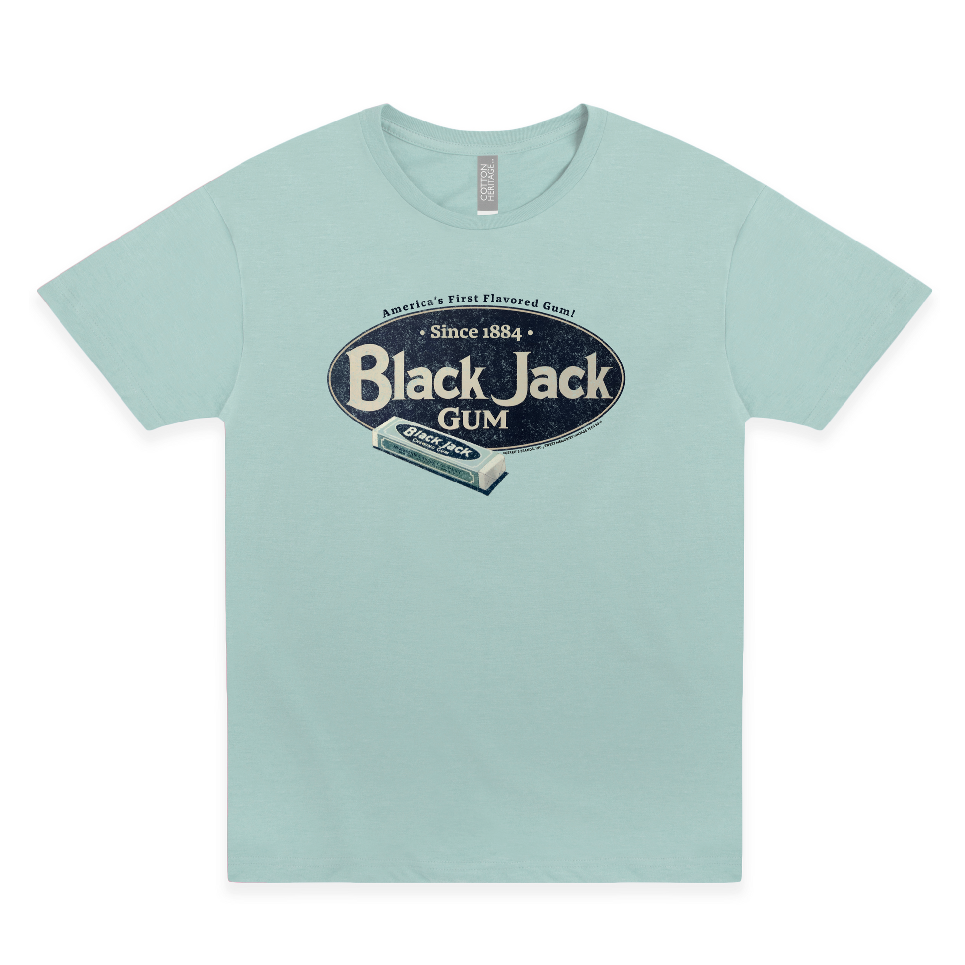 black jack americas first flavored gum graphic t shirt officially licensed vintage chewing gum unisex nostalgia tee